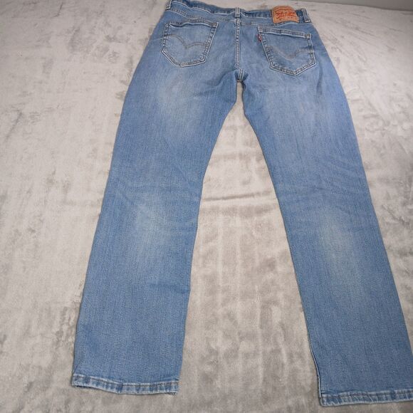 Levis 514 Jeans Mens 34x32 Blue Classic Straight Fit Faded Stretch Denim Sultan - Picture 6 of 14
